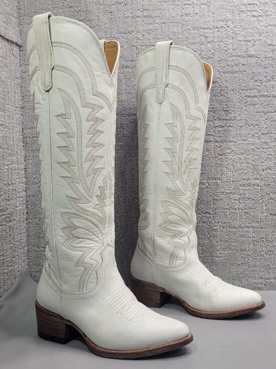 Tecovas Shoes - Tecovas The Abby Women's Size US 6B Snow Cowhide Cowgirl Boots.